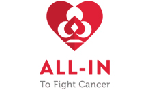 all in to fight cancer logo growing hope through art