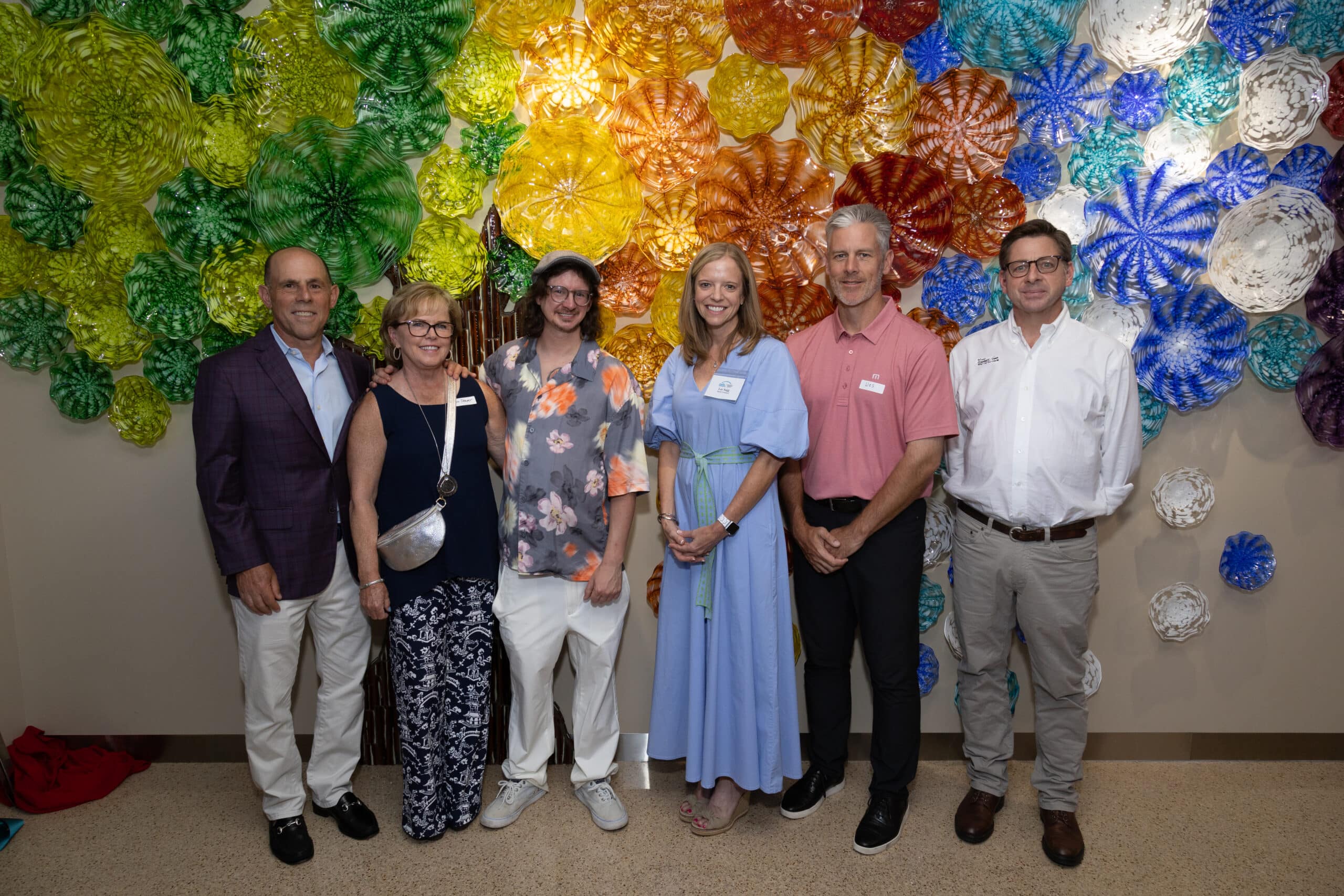 All-In to Fight Cancer teammate (right hand side) and other underwriters of Seasons of Life art installation